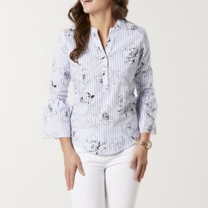 🦋 EUC Jaclyn Smith V Neck Cotton Blouse - XL